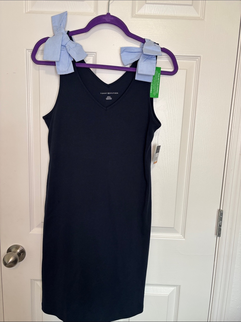 Tommy Hilfiger Navy V-Neck Sleeveless Knit Dress